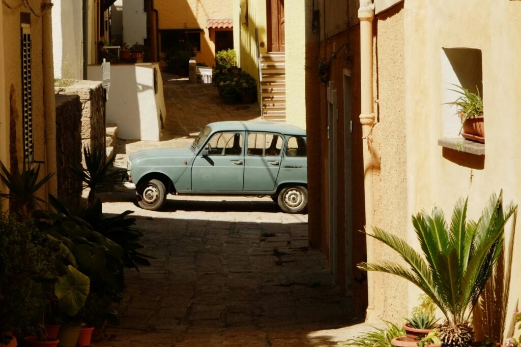 Old car italy streets
