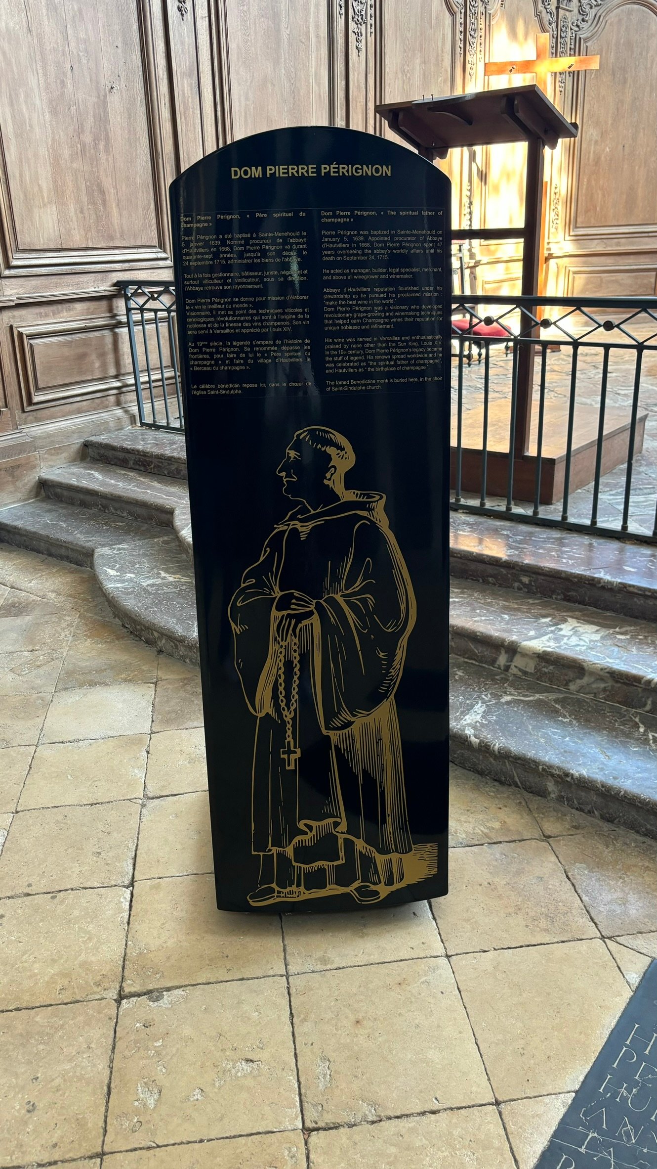 Dom Perignon tomb champagne region