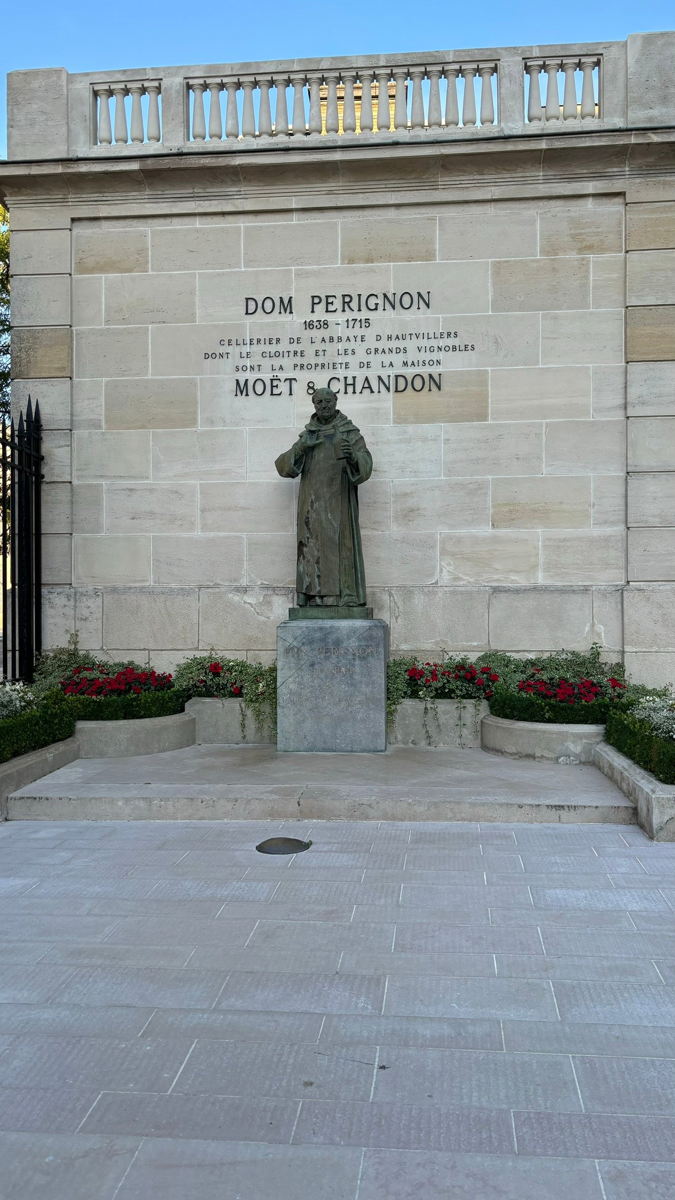 Dom Perignon statue Moet & Chandon champagne region